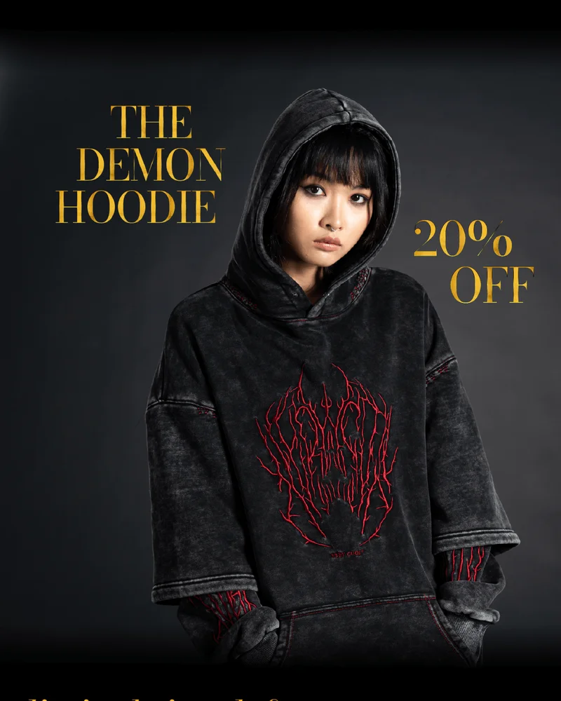 the demon hoodie, 20% off