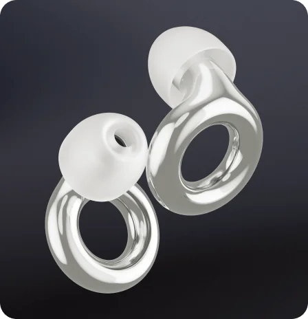 A pair of silver Loop Experience