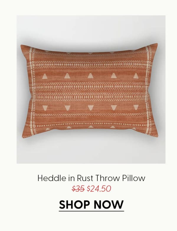 Heddle in Rust Throw Pillow