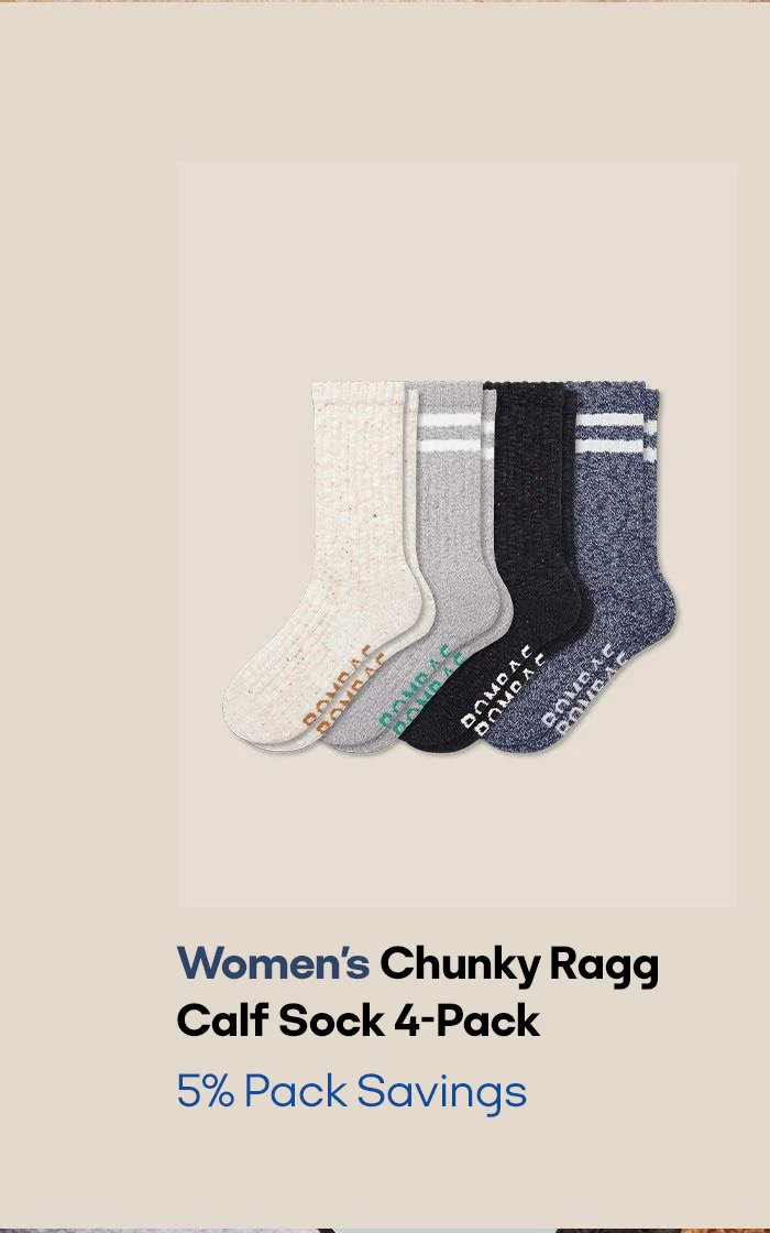 Women's Chunky Ragg Calf Sock 4-Pack 5% Pack Savings