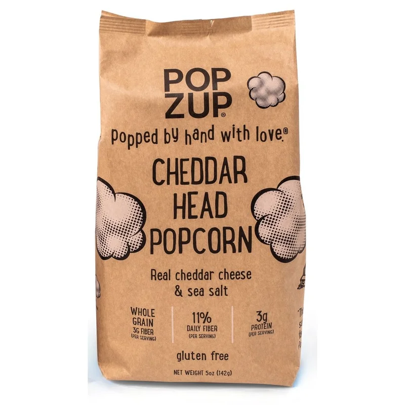 Image of Popzup Cheddar Head Popcorn - Non-GMO, Gluten Free (3-pack)