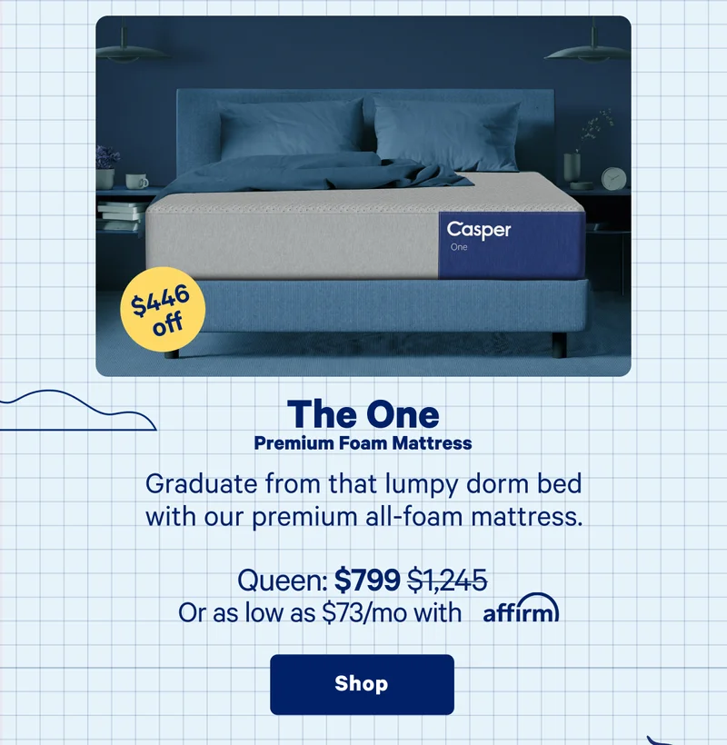 The One Premium Foam Mattress >> The bed that broke the internet is back for another semester. >> Shop >>