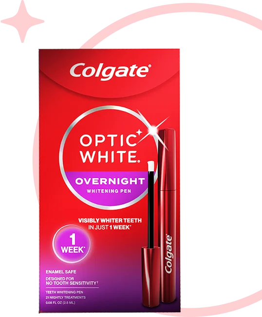 Colgate® Optic White® Overnight Teeth Whitening Pen Removes stains and brightens your smile while you sleep.