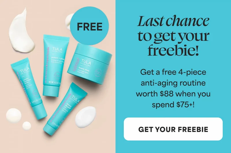 Last chance to get your freebie! Get a free 4-piece anti-aging routine worth $88 when you spend $75+! -- GET YOUR FREEBIE