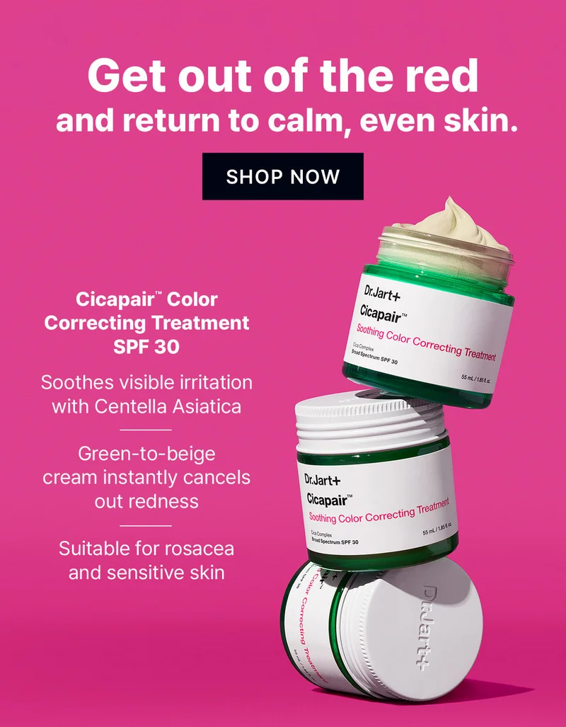 Get out of the red | and return to calm, even skin.&nbsp;| Cicapair(TM) Color Correcting Treatment SPF 30 | Soothes visible irritation with Centella Asiatica | Green-to-beige cream instantly cancels out redness | Suitable for rosacea and sensitive skin | SHOP NOW
