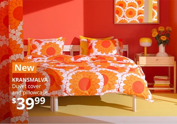 Bright duvet cover and pillow cases