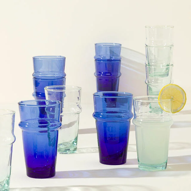 Handblown Stacking Moroccan Glasses – Set of 6