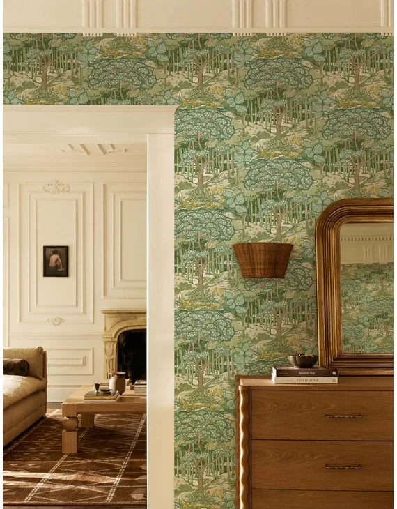 Lorelle Wallpaper - Green and Blue