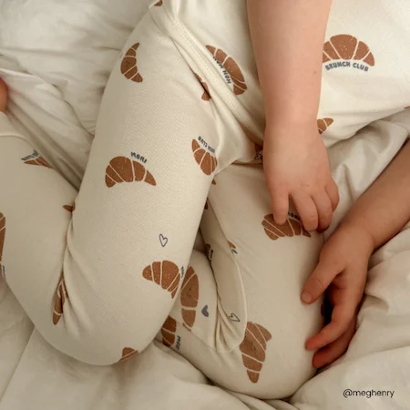 Petit Croissant Short Sleeve Pajama Set