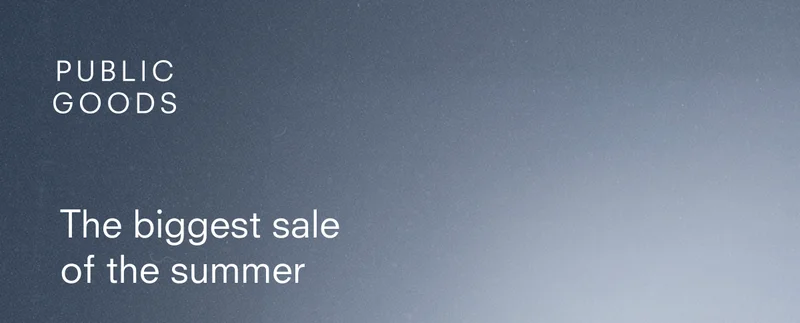 PUBLIC GOODS the biggest sale of the summer