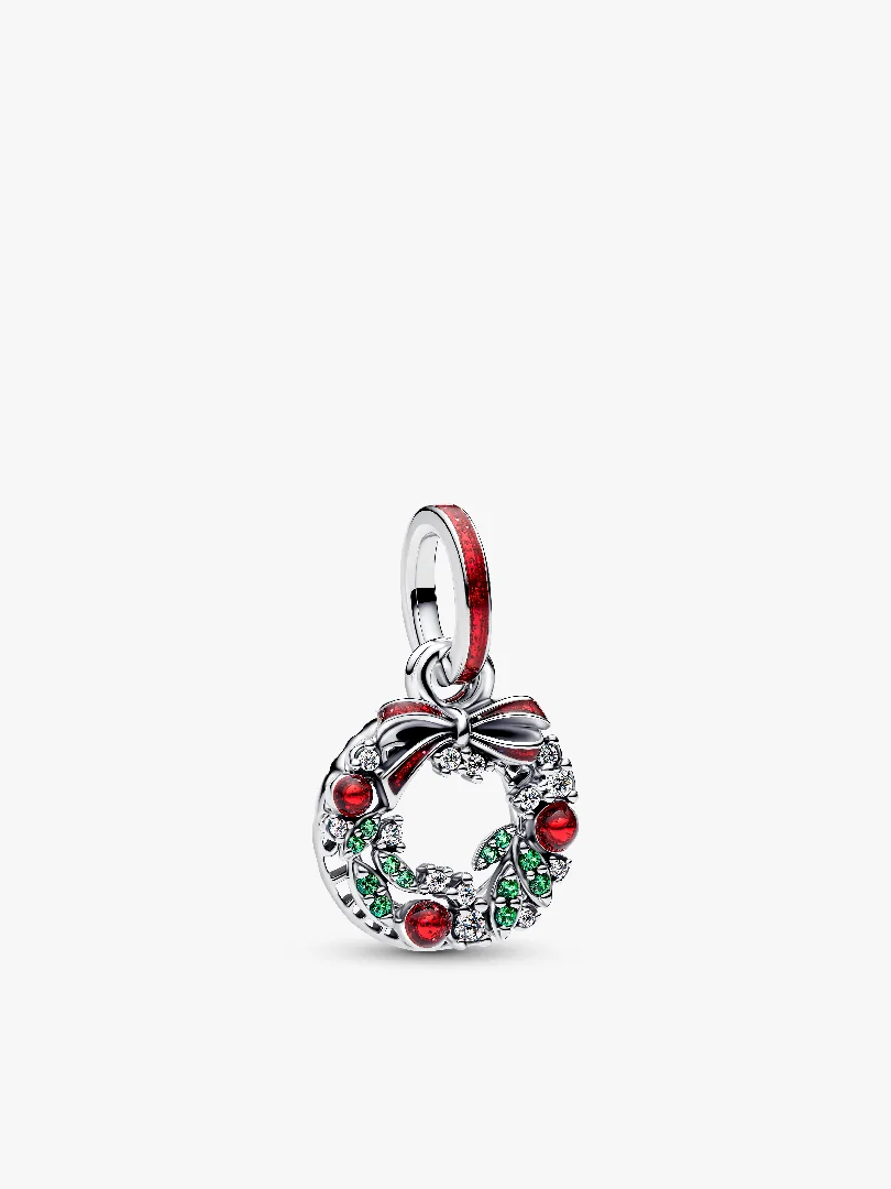 Holiday Wreath Double Dangle Charm