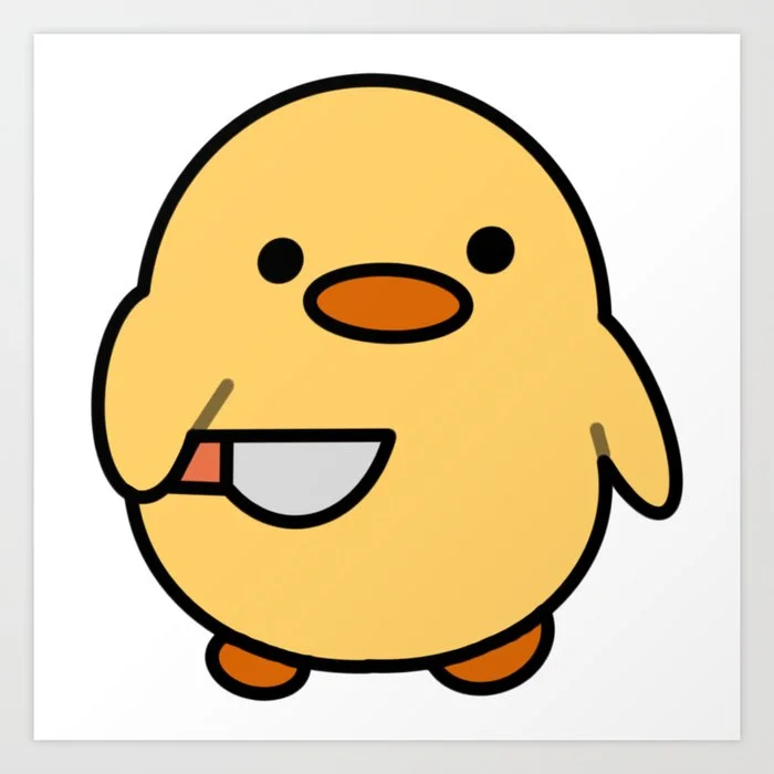 Duck with Knife Art Print Art Print