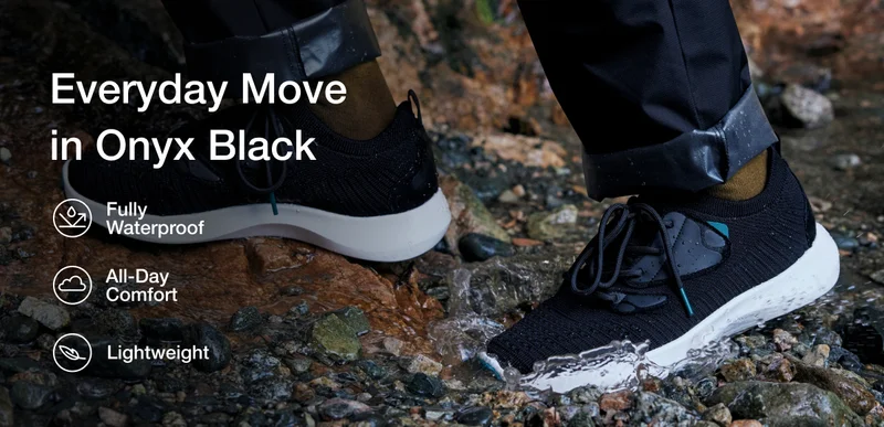 Everyday Move in Onyx Black. Fully Waterproof, All-Day Comfort, Lightweight.