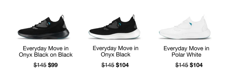 Product grid of Everyday Moves on sale.