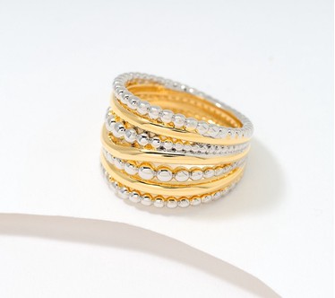 David Markstein Bronze Beaded Wave Ring