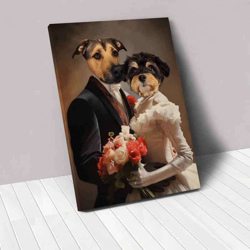Image of The Bride and Groom - Custom Pet Canvas