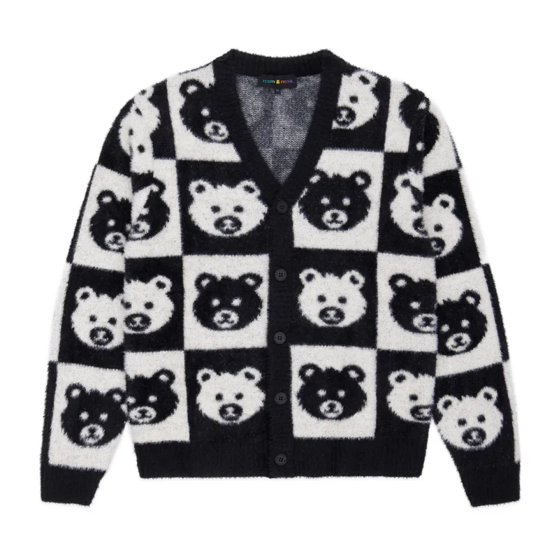 Image of Checkered Bear Cardigan