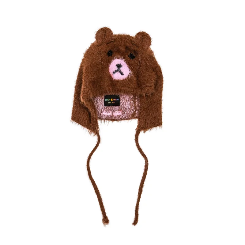 Image of Fuzzy Bear Ear Bonnet