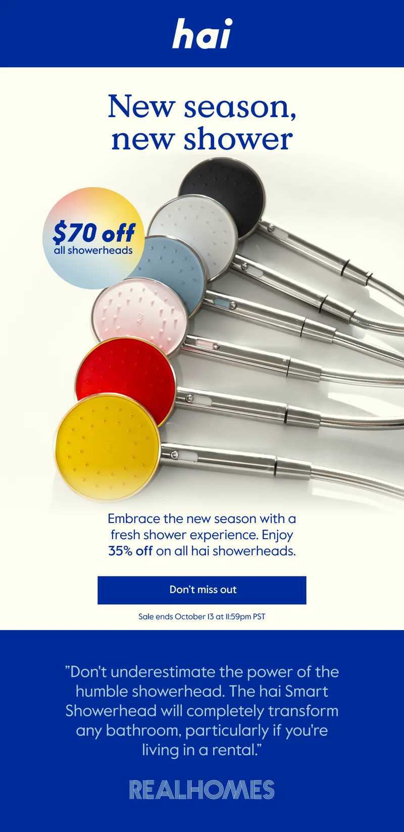 35% off showerheads