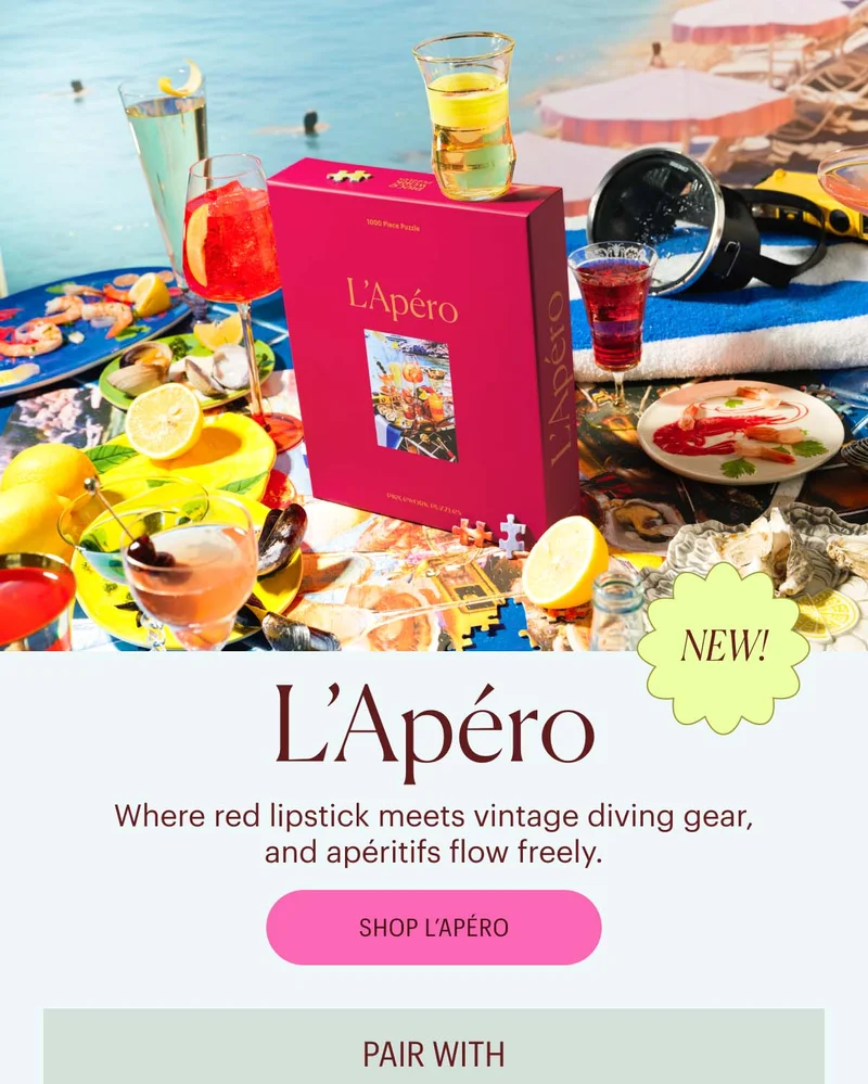 L’Apéro - Where red lipstick meets vintage diving gear, and apéritifs flow freely. Shop Now