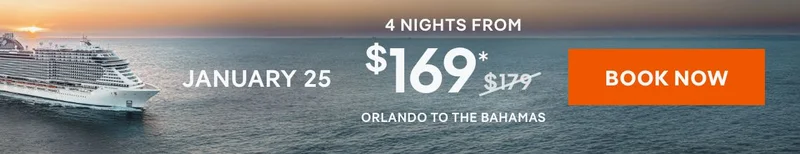 January 25 – 4 Nights – Orlando (Port Canaveral) to The Bahamas – Click to View Cruises & Book Now