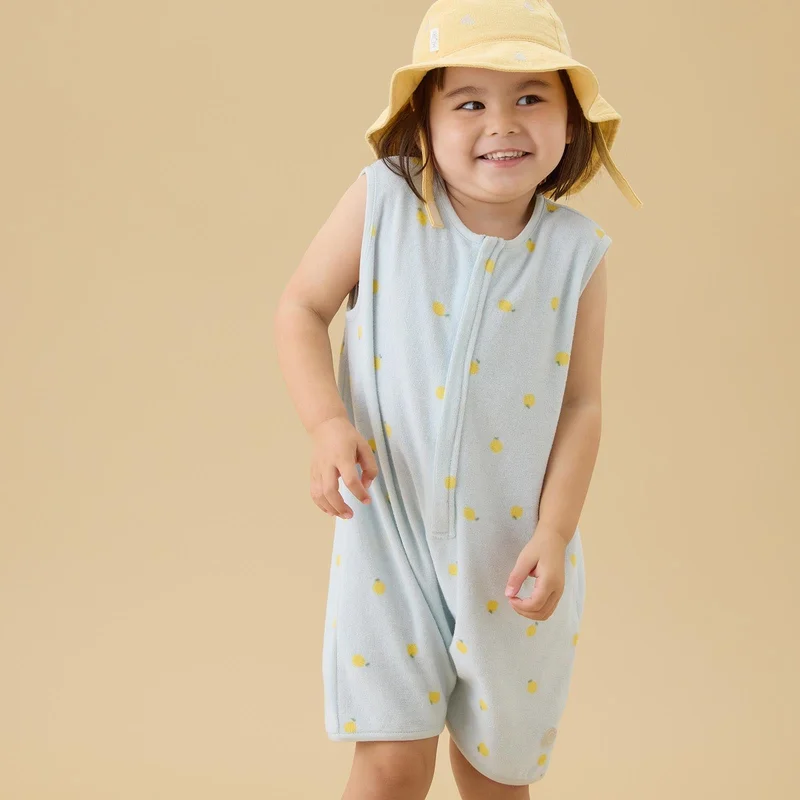Image of Lemon Terry Towelling Romper