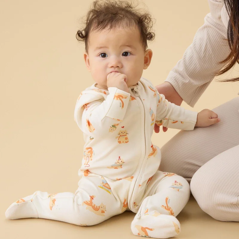 Image of Cat Nap Clever Zip Baby Pajamas