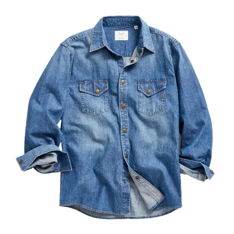 Billy Reid Shoals Light Indigo Denim Shirt Billy Reid Shoals Light Indigo Denim Shirt