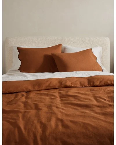 Essie Hemp Duvet Cover by Sarah Sherman Samuel - Umber / Full/Queen / Duvet Set