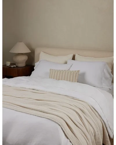 Melia European Flax Linen® Duvet Cover - White / Full/Queen / Duvet Set
