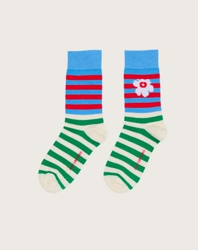 Kasvaa Tasaraita Unikko Two Socks