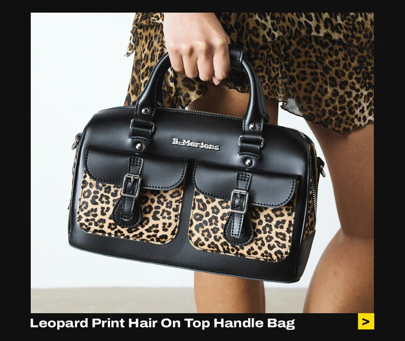Leopard Print Hair-On Top Handle Bag