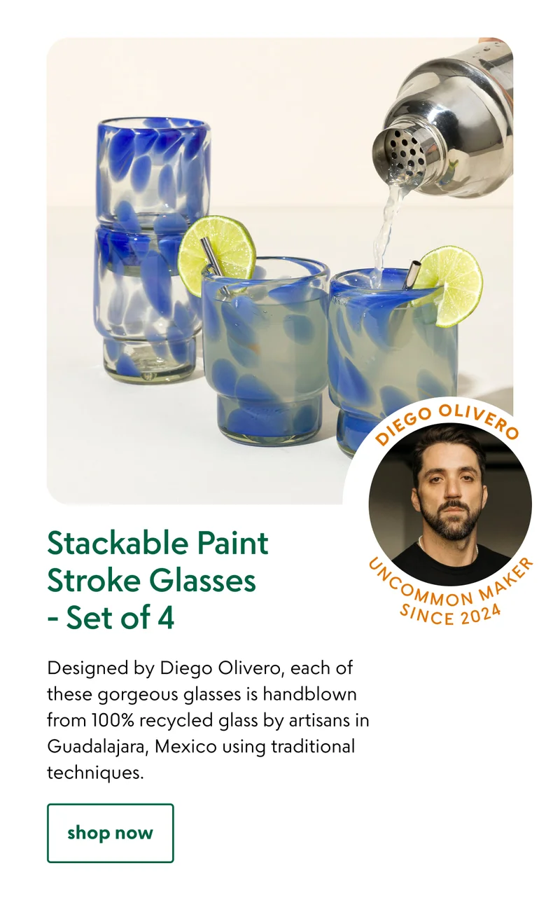 Stackable Paint Stroke Glasses - Set of 4