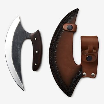 Rosewood Carbon Steel Ulu Knife