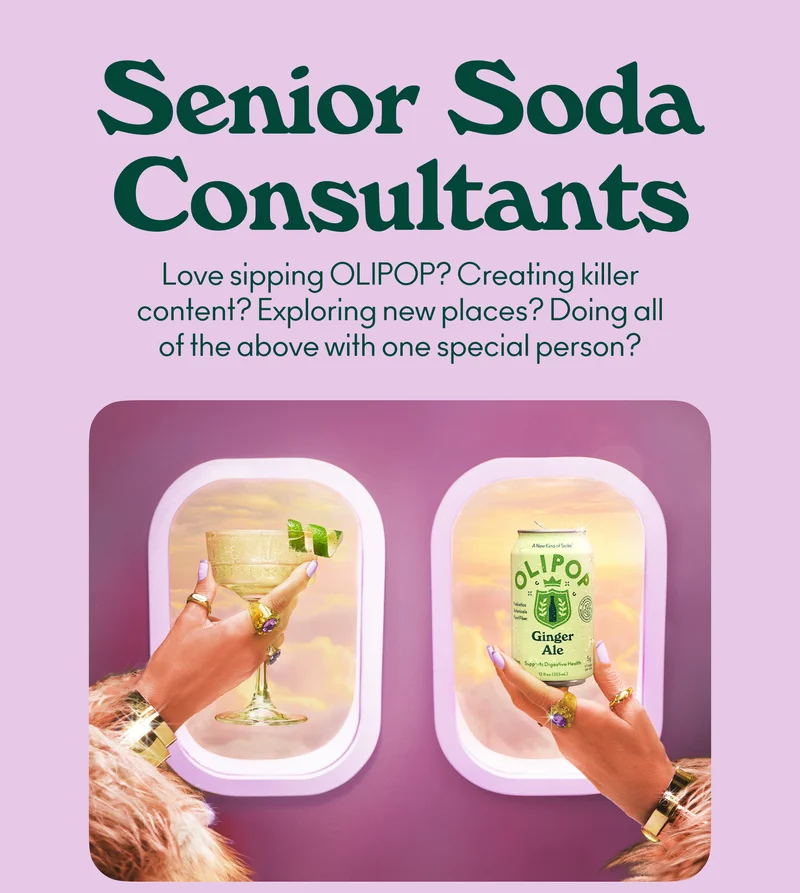 Love sipping OLIPOP, creating killer content, and exploring new places with a special person? Our Senior Soda Consultant position might just be your dream job!