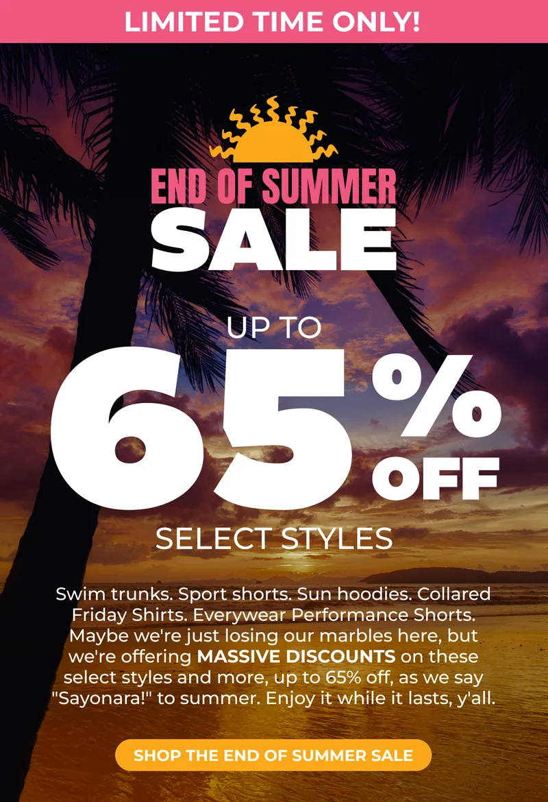 UP TO 65% OFF SELECT STYLES