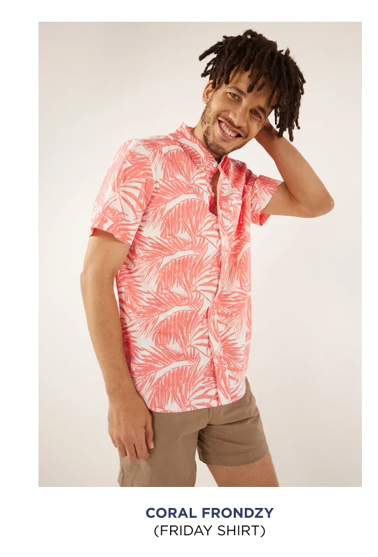 Thhe Friday Shirt: Coral Frondzy