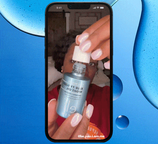 Model applying Blue-ty Sleep Night Oil