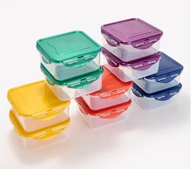 LocknLock Set of 10 Multi-Color Square Storage Set
