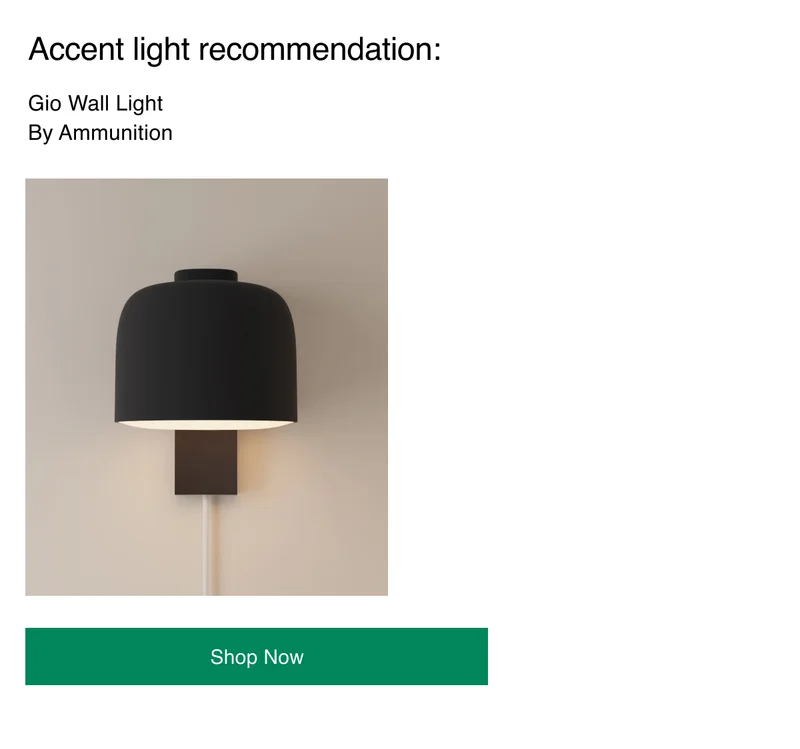 Accent light recommendation: Gio Wall Light By Ammunition