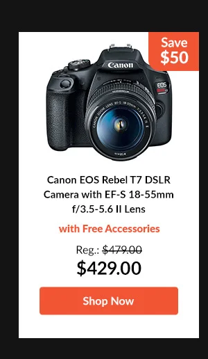 Canon EOS Rebel T7 DSLR Camera   with EF-S 18-55mm f/3.5-5.6 II Lens