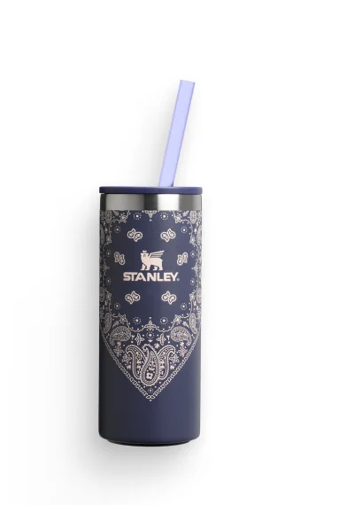10oz Everyday Slim Can Cooler Cup | Blue Corn Paisley