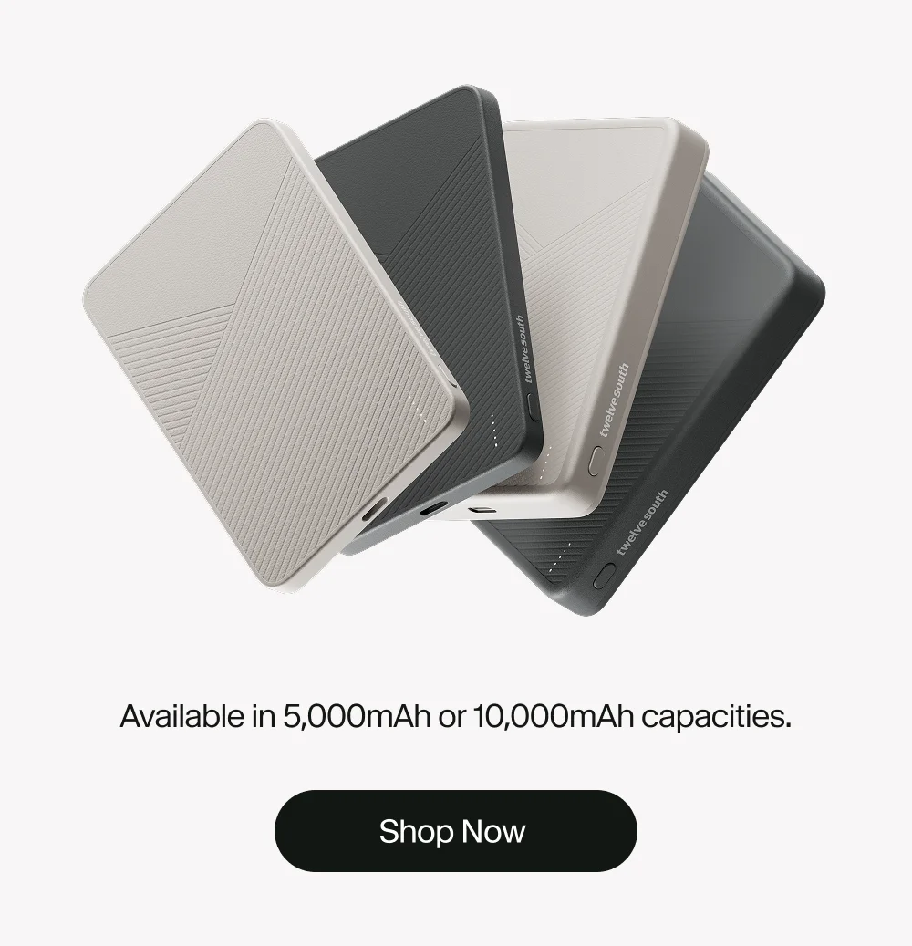 Available in 5,000mAh or 10,000mAh capacities.