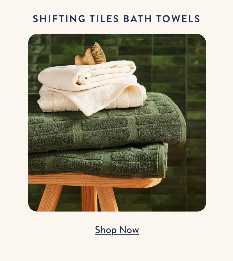 Shifting tiles bath towels