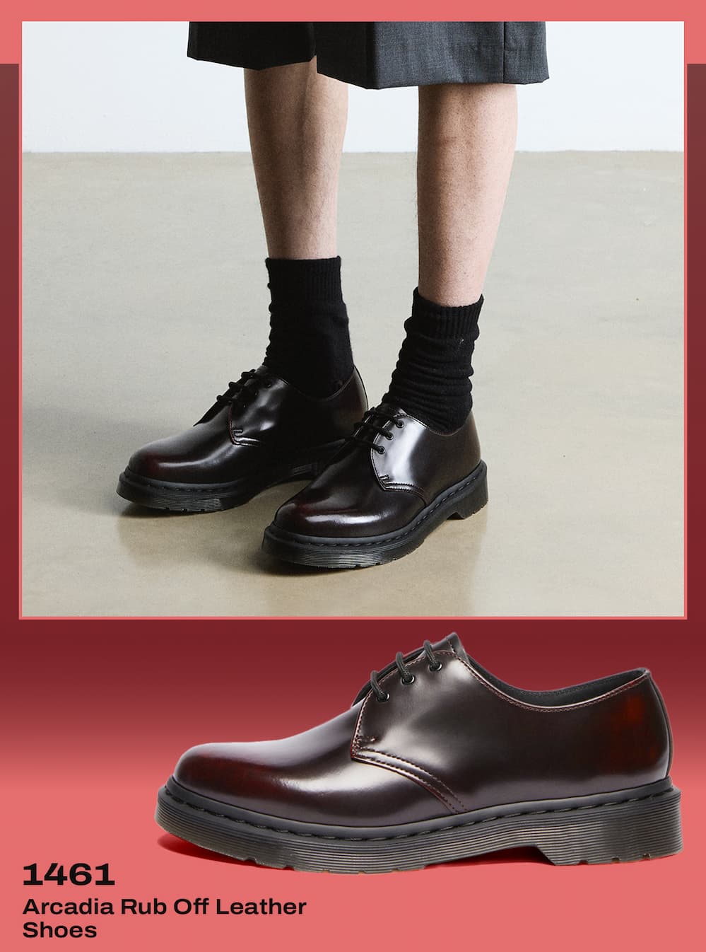 1461 Arcadia Rub Off Leather Shoes