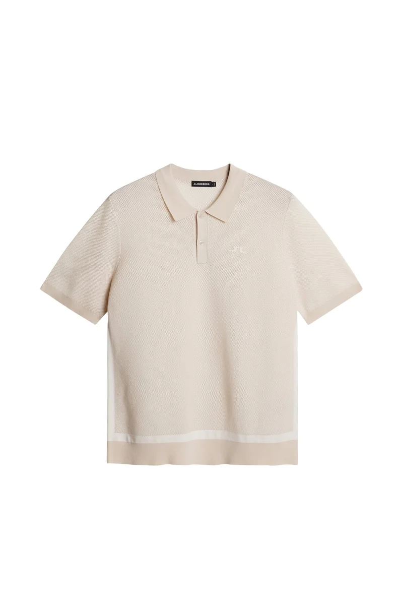 Image of Reymond Structure Knit Polo / Moonbeam