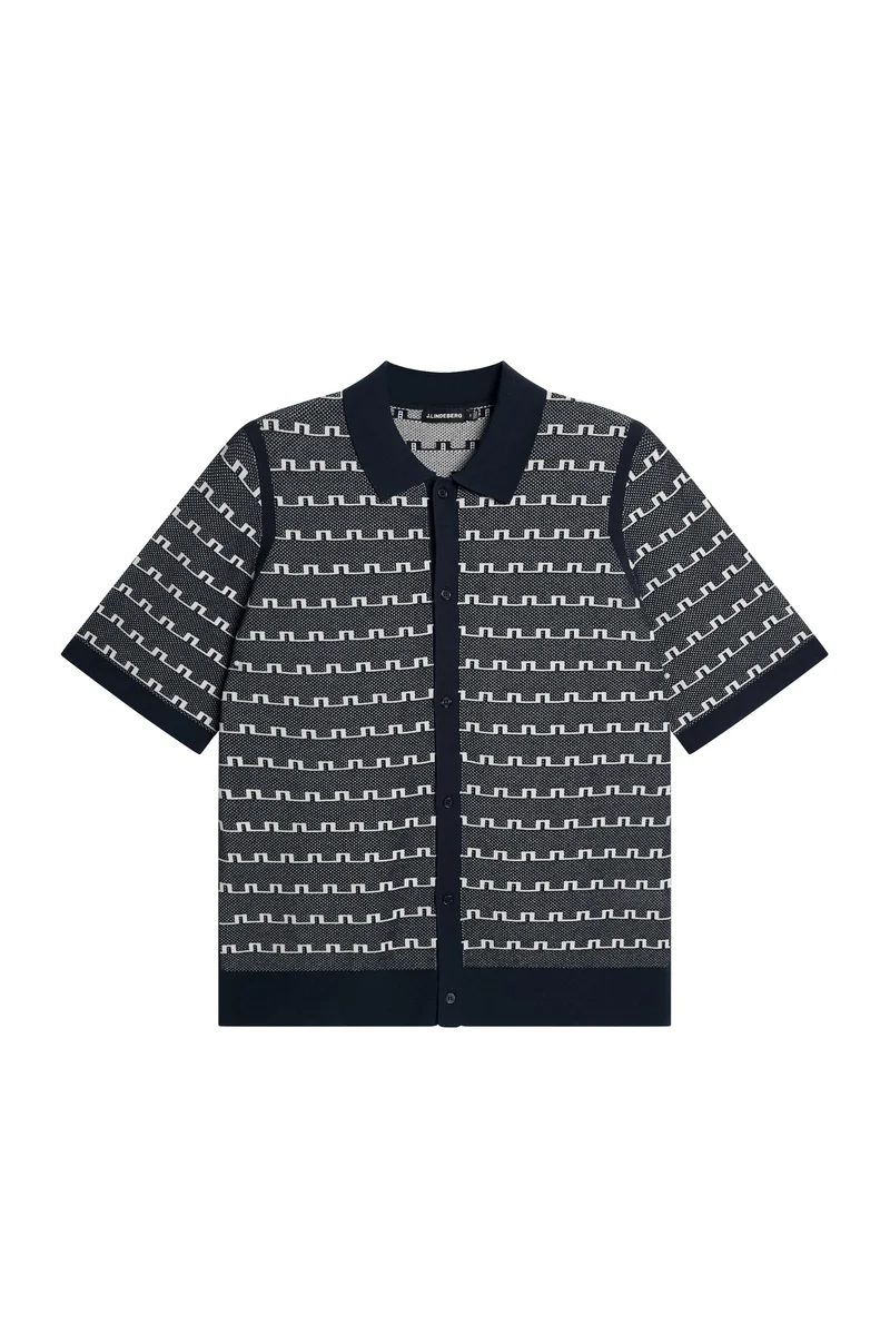 Image of Rolando Logo Jacquard  Polo / JL Navy