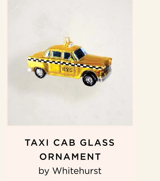 Taxi Cab Glass Ornament
