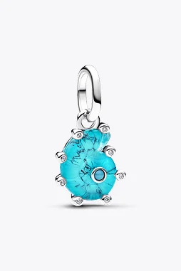 Blue Murano Glass Sea Snail Dangle Charm