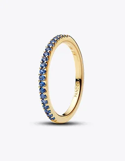 Sparkling Blue Half-Eternity Band Ring